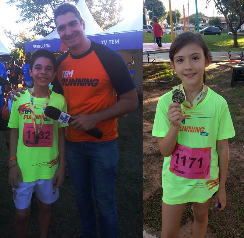 Jo�o Gabriel Alves Lima e Sofia Madureira Rondon venceram na corrida kids