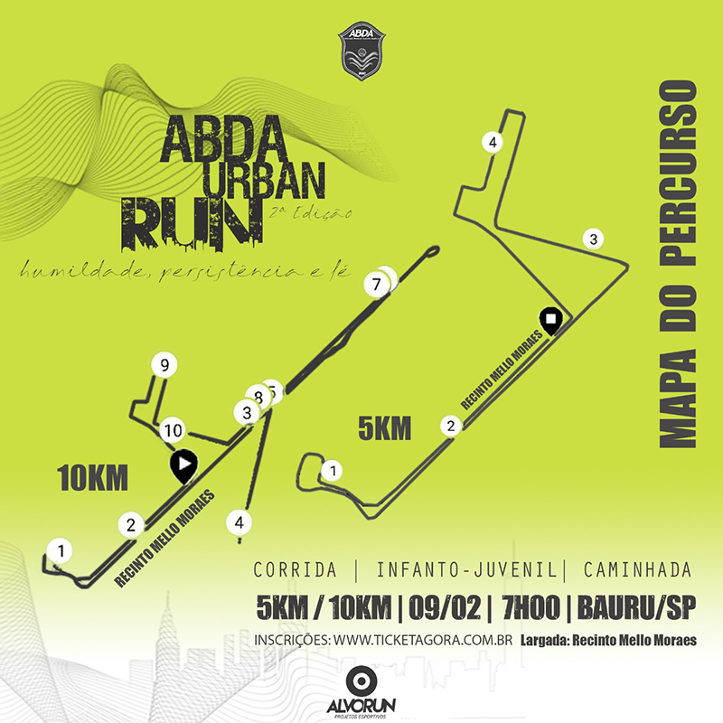 Percursos de 5km e 10km ter�o largada no Recinto Mello Moraes e percorrer�o Jardim Terra Branca, em Bauru