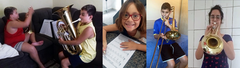 Alunos Higor Cunha Ferreira da Silva e Miguel Cunha Ferreira da Silva, Manuela Coracini da Silva, Enzo Bruno Pardini Ben�cio e Samara Laurys Doneda