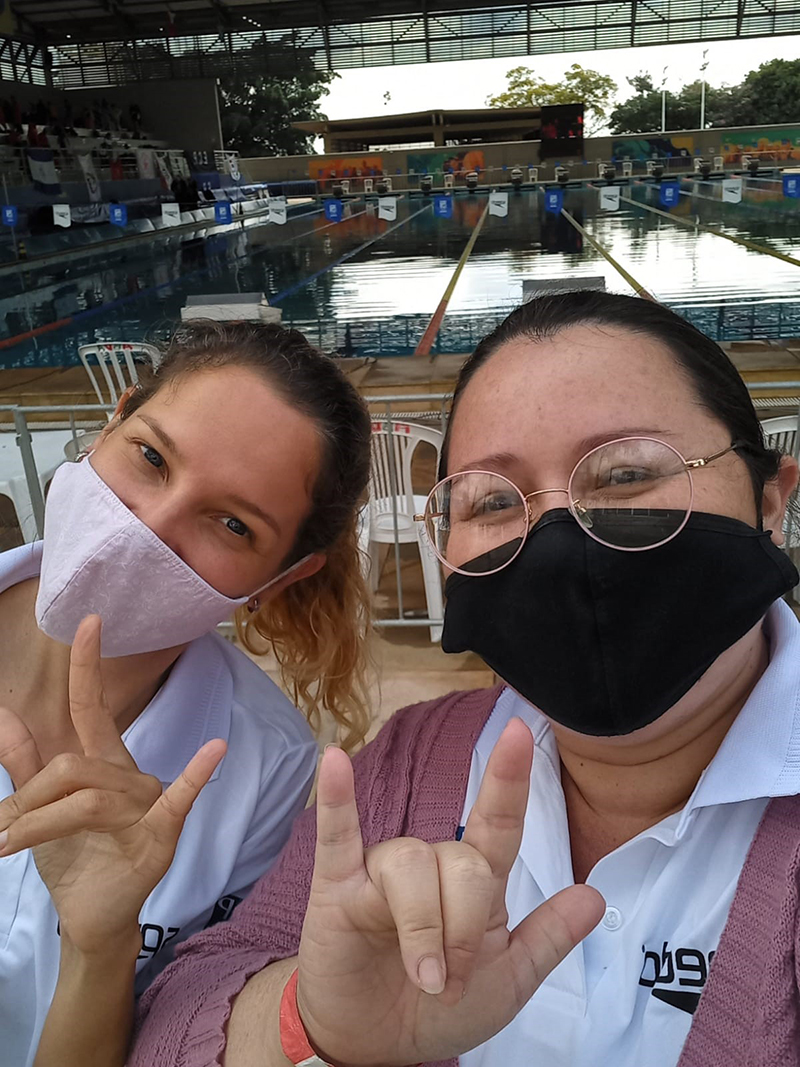 Raquel e J�lia durante o Paulist�o FAP na Arena