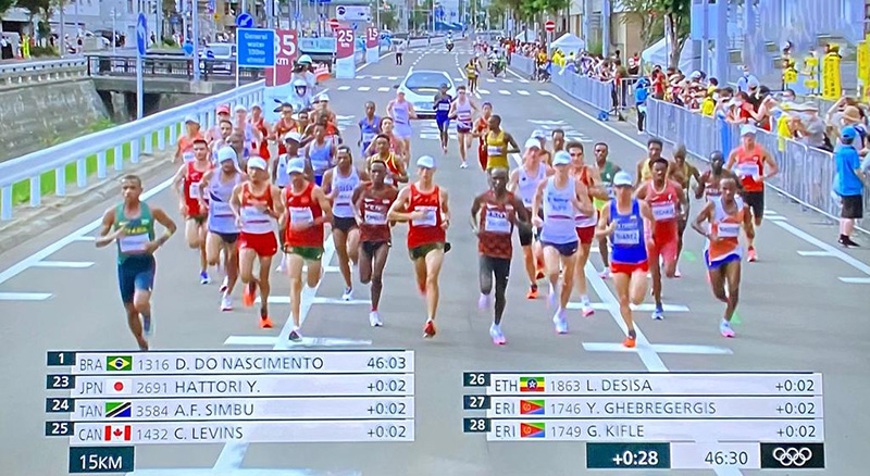 No 15km da maratona, Daniel Nascimento chegou a liderar a prova